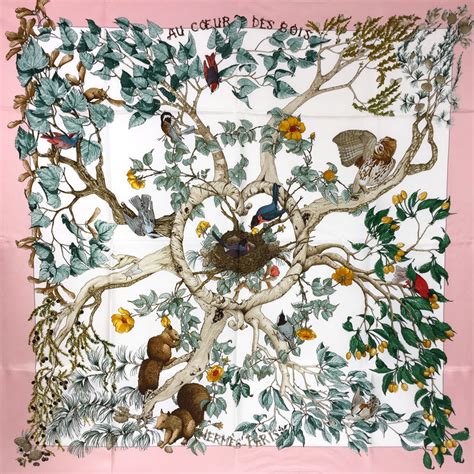 Hermes Silk Scarf Au Coeur des Bois for Sale at Carre de Paris